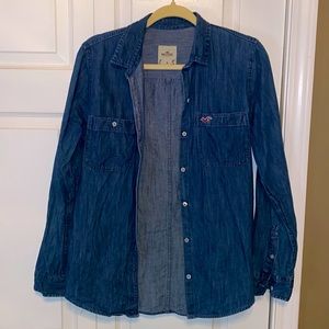 Blue Hollister Button Down Long Sleeve Shirt